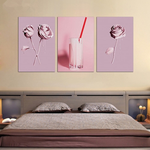 Nordic Minimalist Pink Roses Drink Living