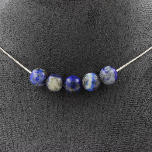 Lapis Lazuli from Pakistan quality 5A 8mm 5 beads necklace