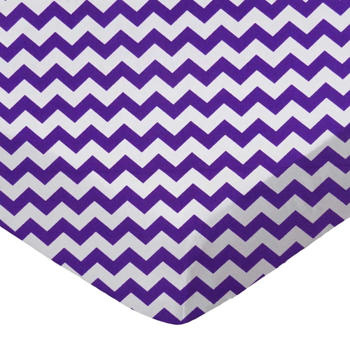SheetWorld Fitted Crib Sheet Set - 100% Cotton Woven - Purple Chevron
