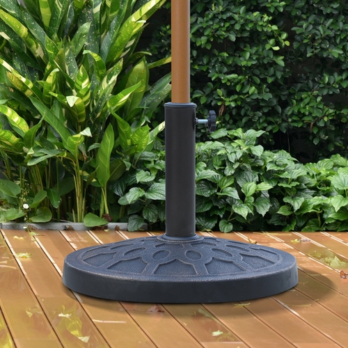 Outsunny Resin Round Patio Umbrella Stand Base Coated Pole Market
