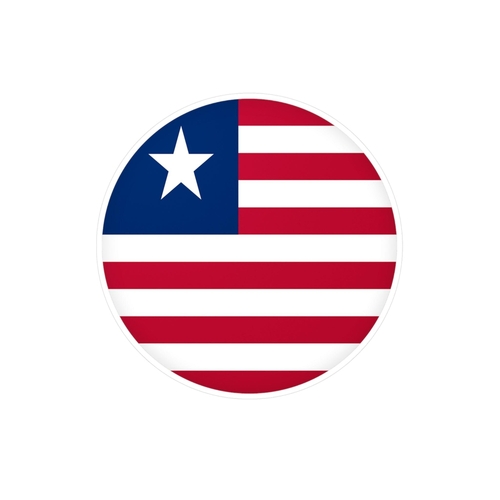 Autocollant rond Drapeau du Liberia en plusieurs tailles