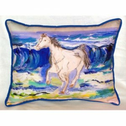 Betsy Drake HJ957 Horse & Surf Indoor & Outdoor Throw Pillow- 16 x 20 