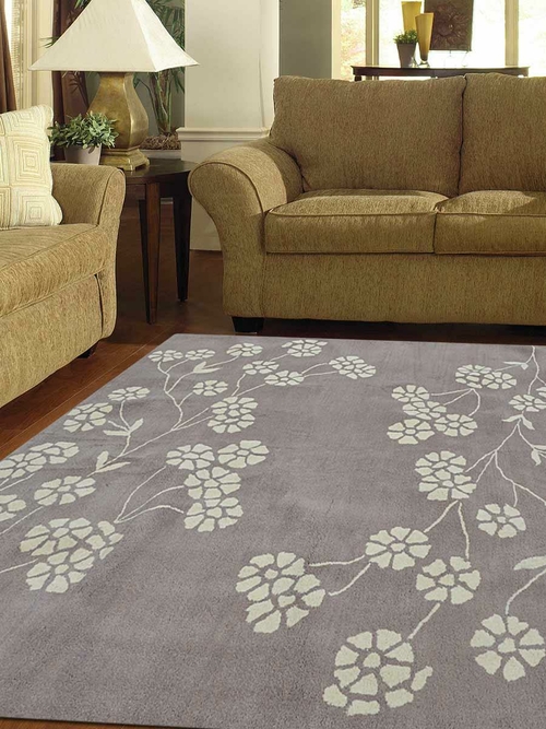 Glitzy Rugs UBSK00513T0131C8 8 x 8 ft. Hand Tufted Wool Floral Square 