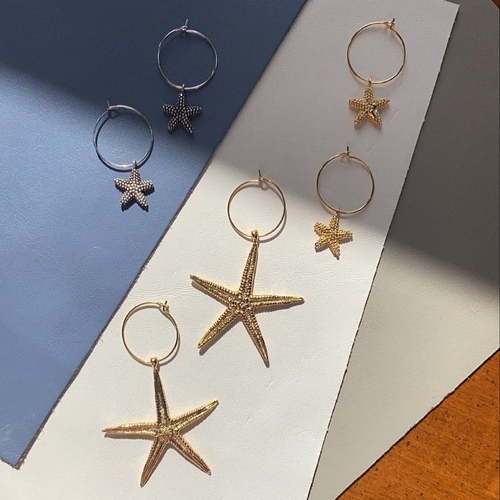 Starfish Hoop Earrings - gold