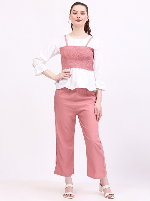 New Pretty Womens Top & Bottom Set (Size-S) (Color-PINK)