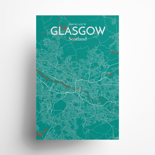 Glasgow City Map Poster