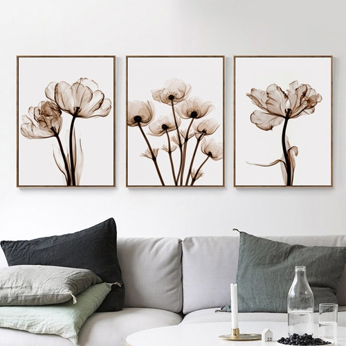 Abstract Transparent Flower A4 Canvas Art