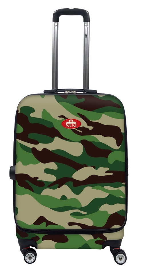 Nuki 020020 Front Accessible Luggage Lightweight Spinner, Camoufla