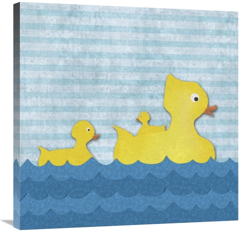 Global Gallery GCS-388518-3030-142 30 x 30 in. Ducks - Mother Duck wit