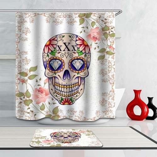 Diamond Eyes Skull Shower Curtain