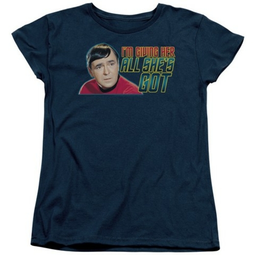 Main Trevco Star Trek-All Shes Got - Short Sleeve Womens Tee - Navy- Medium image