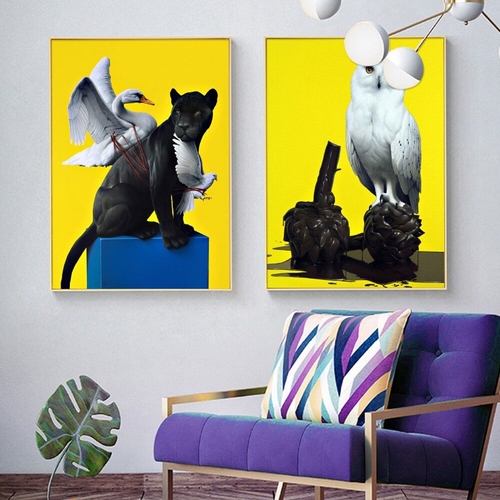 Creative Animals Poster Duck Owl Dog