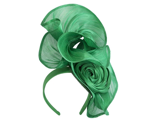 Tall green bespoke racing fascinator