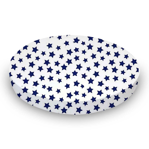 SheetWorld Fitted Round Crib Sheet - 100% Cotton Woven - Primary Stars