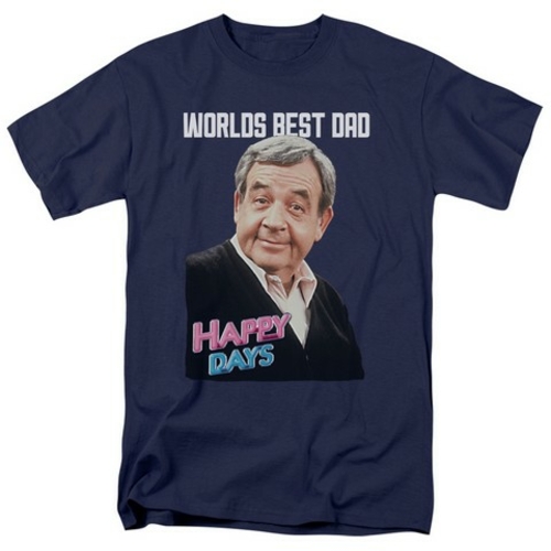 Trevco Happy Days-Best Dad - Short Sleeve Adult 18-1 Tee - Navy- Small