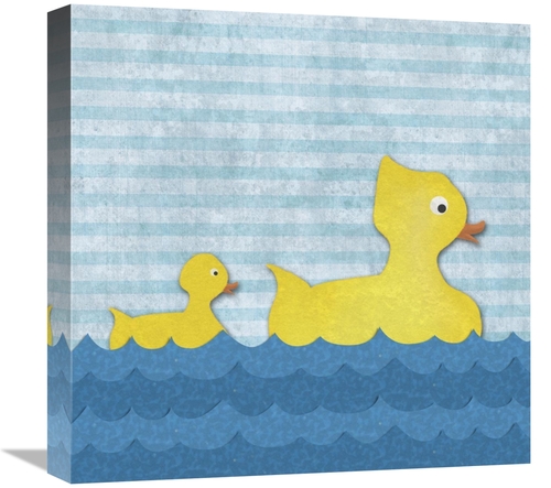 Global Gallery GCS-388516-1818-142 18 x 18 in. Ducks - Mother Duck wit