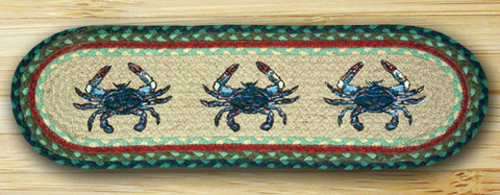 Earth Rugs 49-ST359BC Oval Stair Tread- Blue Crab