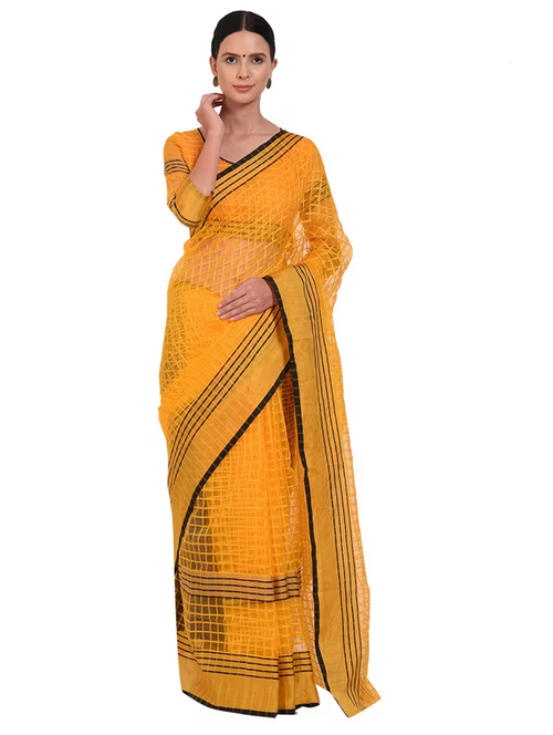 women's checks colored saree