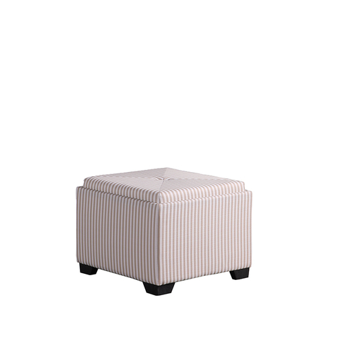 Ore Furniture HB4774 17.5 in. Stripes Single Tufted Storage Ottoman - 