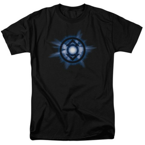 Trevco Green Lantern-Indigo Glow Short Sleeve Adult 18-1 Tee, Blac