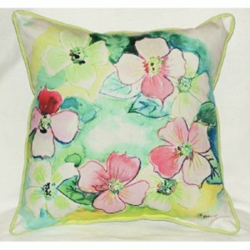 Betsy Drake HJ908 Flower Wreath Indoor & Outdoor Throw Pillow- 18 x 18