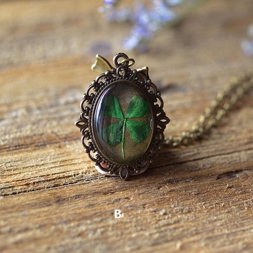 Pressed Four Leaf Necklace