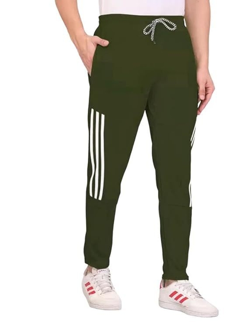 Men's Mehndi Green Lycra Full Elastic Sport Wear Stretchable Track