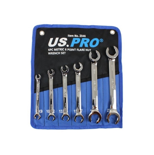 US Pro 6PC Metric 6 Point Flare Nut Set