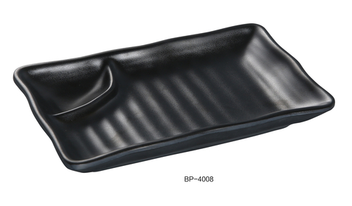 Yanco BP-4008 Black Pearl-2 Compartment Plate