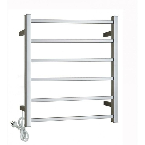 Gama Square Chrome Electric Heated Towel Rack 6 Bars
