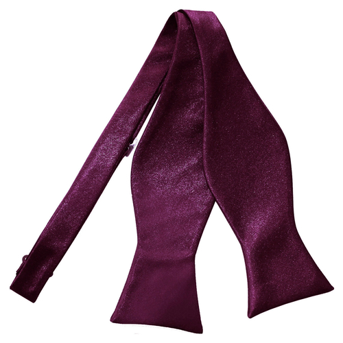 Plain Satin Self-Tie Bow Tie - Plum