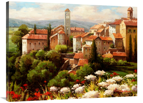 Global Gallery GCS-132482-3040-142 30 x 40 in. Village Bell Tower Art 