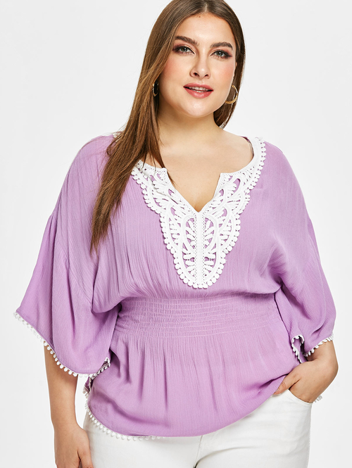  Women Plus Size 5XL Elastic Waist Batwing