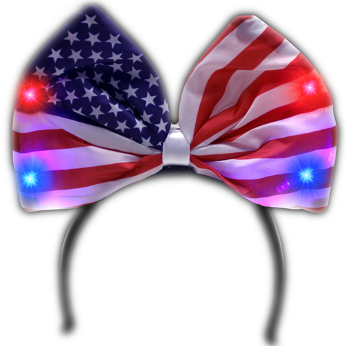 Blinkee LEUSAFBT LED USA Flag Bow Headband