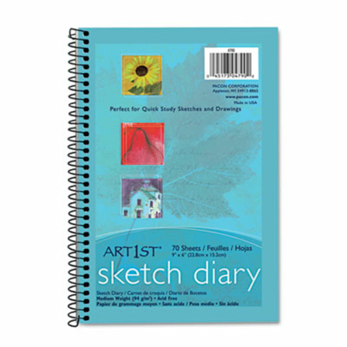 Pacon 4790 Art 1st Sketch Diary  9 x 6  White  70 Sheets/Pad  
