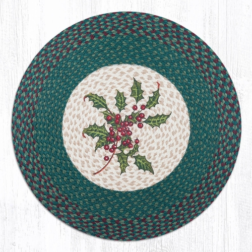 Capitol Importing 66-508H 27 x 27 in. Jute Round Holly Patch