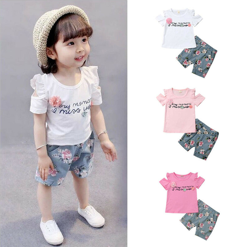 Pudcoco Trendy Newly 2PCS Toddler Kid Baby Girl T