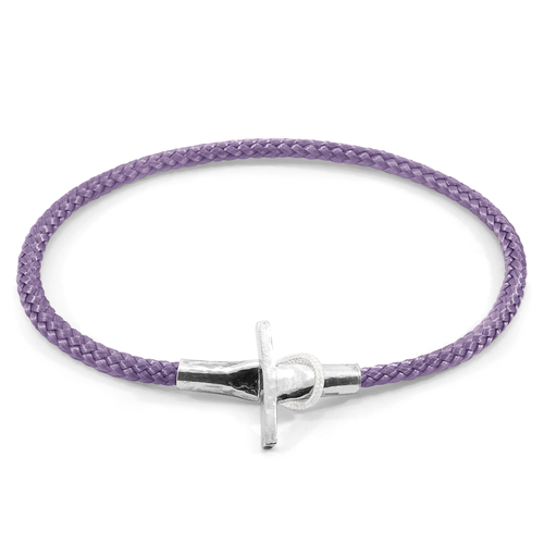 Lilac Purple Cambridge Silver and Rope Bracelet