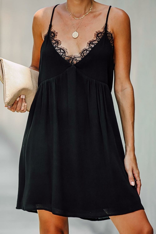 Black Lace Babydoll Dress