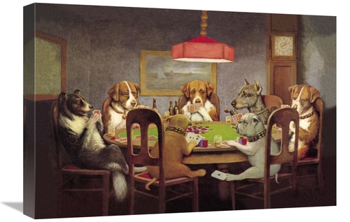 Global Gallery GCS-341404-1624-142 16 x 24 in. Poker Dogs- A Friend in