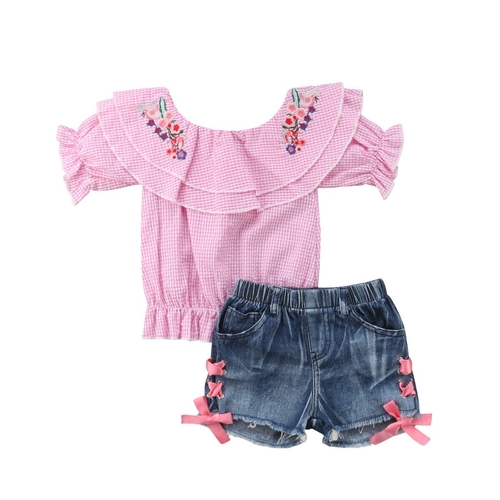 1 6T Little Girls Summer Clothes Sets Kids Girl