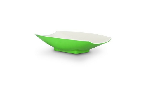 Bon Chef 53703-2ToneLime 12 x 6.75 x 2.75 in. Melamine Curves Bowl wit