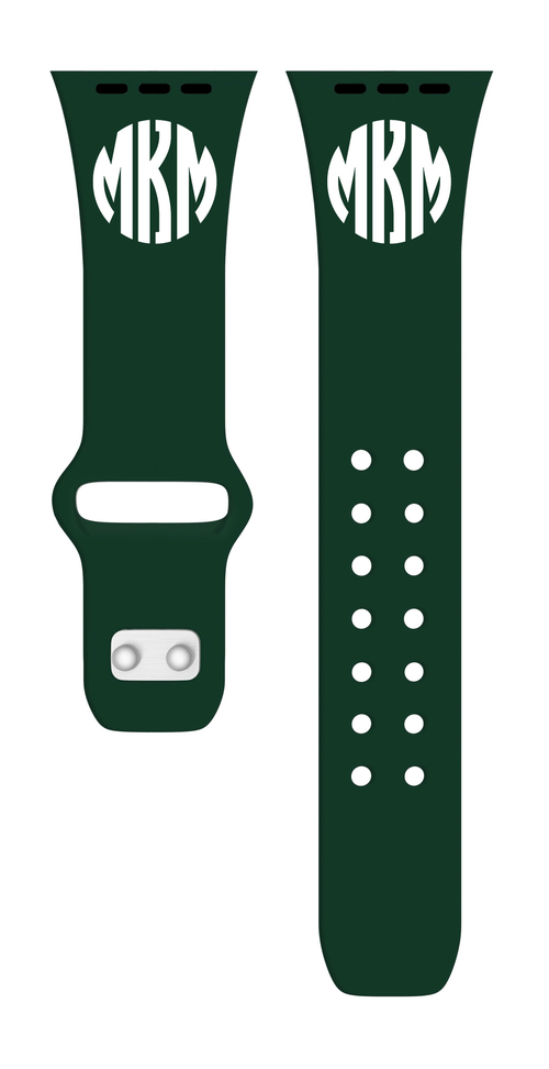 Custom Monogram HD Green Watch Band Compatible with Apple Watch