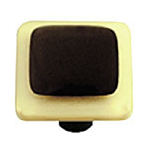 Hot Knobs HK5057-KB French Vanilla Border with Black Square Glass Cabi