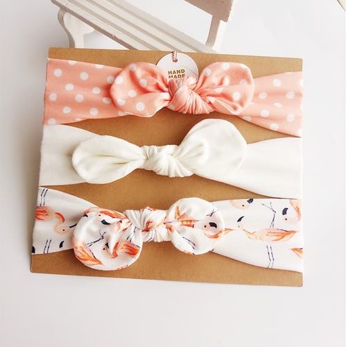 3Pcs Baby Headband Girls Bowknot Flower Hair Band