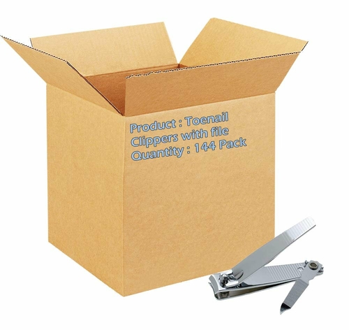 Dukal Toenail Clippers 3.25" with File. Case of 144 Nail Cutters for