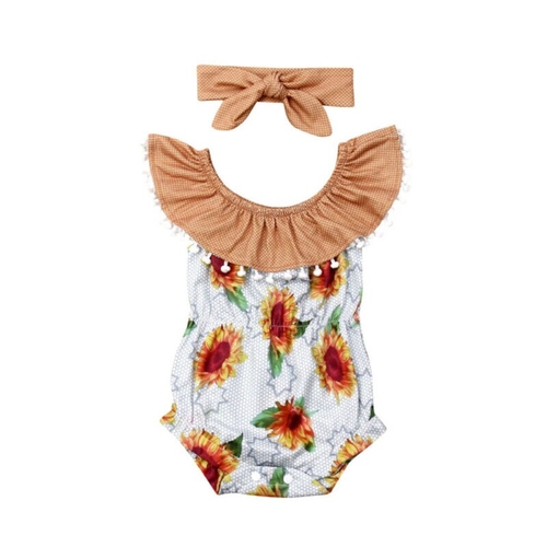 0 24M Newborn Baby Girl Bodysuits Clothes Ruffles