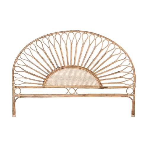 Headboard DKD Home Decor Natural Sunflower Wood Rattan 178 x 4 x 90 cm
