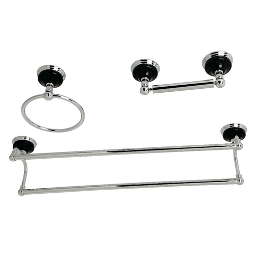 Kingston Brass BAK911348C Water Onyx Bathroom Accessory Set, Polis