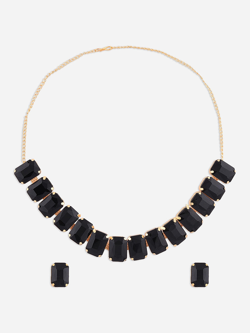 Ethnic Traditional Black Necklace & Earring Jewellery Set For Women
